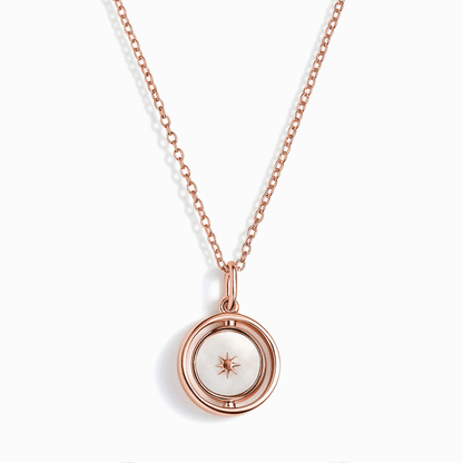 Black Onyx Pearl Necklace Night & Day - spinning rose gold