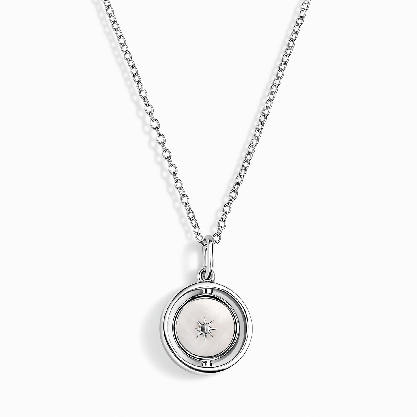 Black Onyx Pearl Necklace Night & Day - spinning silver