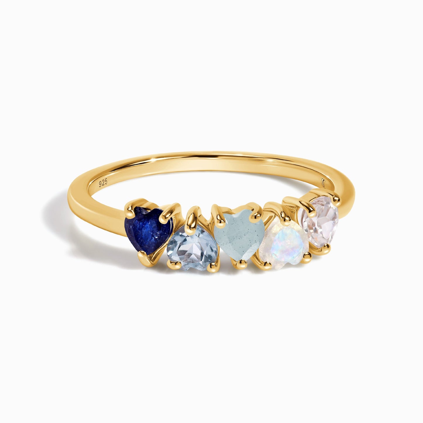 Blue Gradient Multigem Ring - Crush - yellow gold