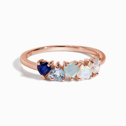 Blue Gradient Multigem Ring - Crush - rose gold