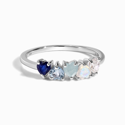Blue Gradient Multigem Ring - Crush - silver