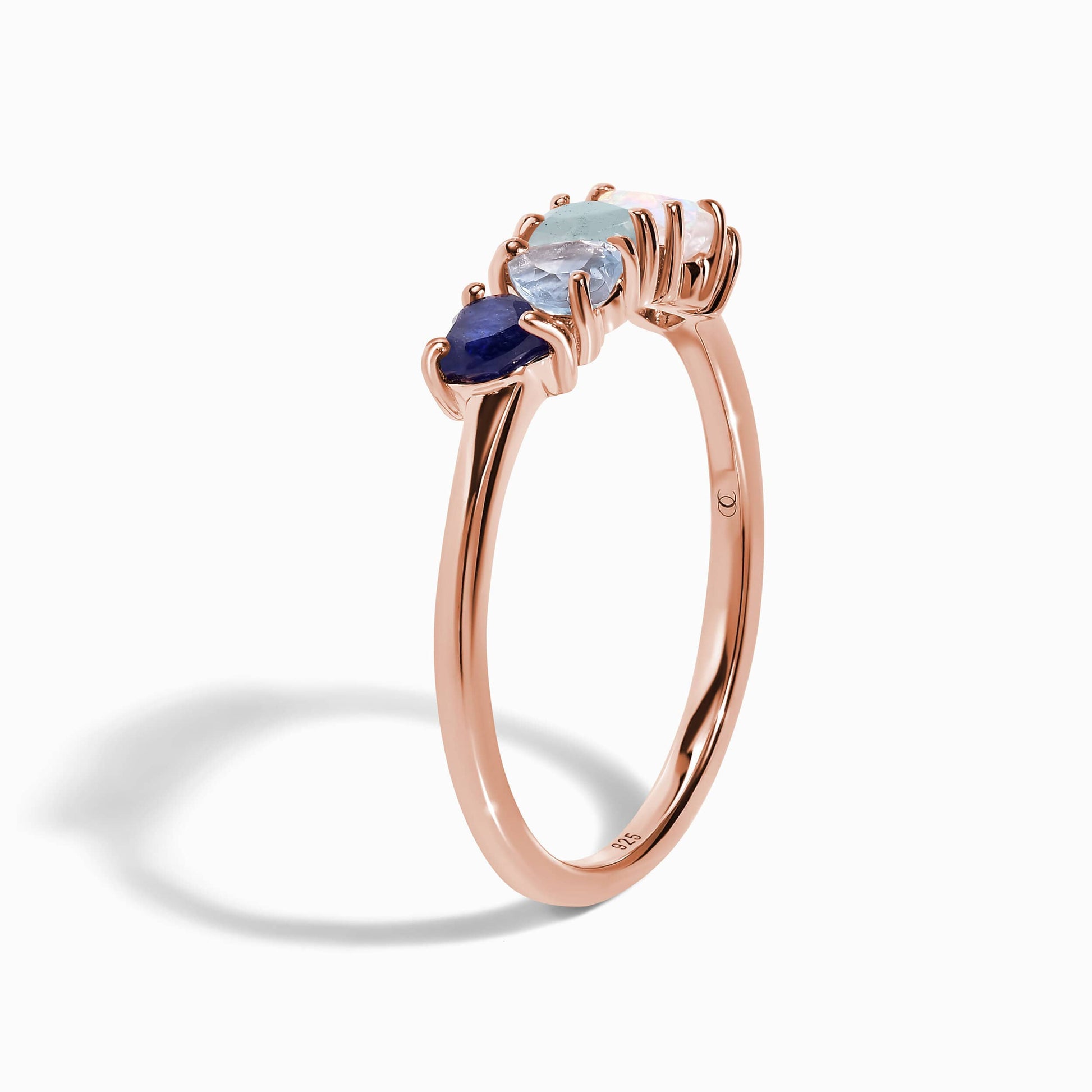 Blue Gradient Multigem Ring - Crush - gemstone detail