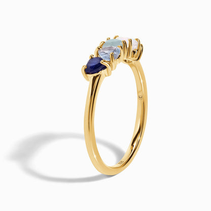 Blue Gradient Multigem Ring - Crush - gemstone detail 2
