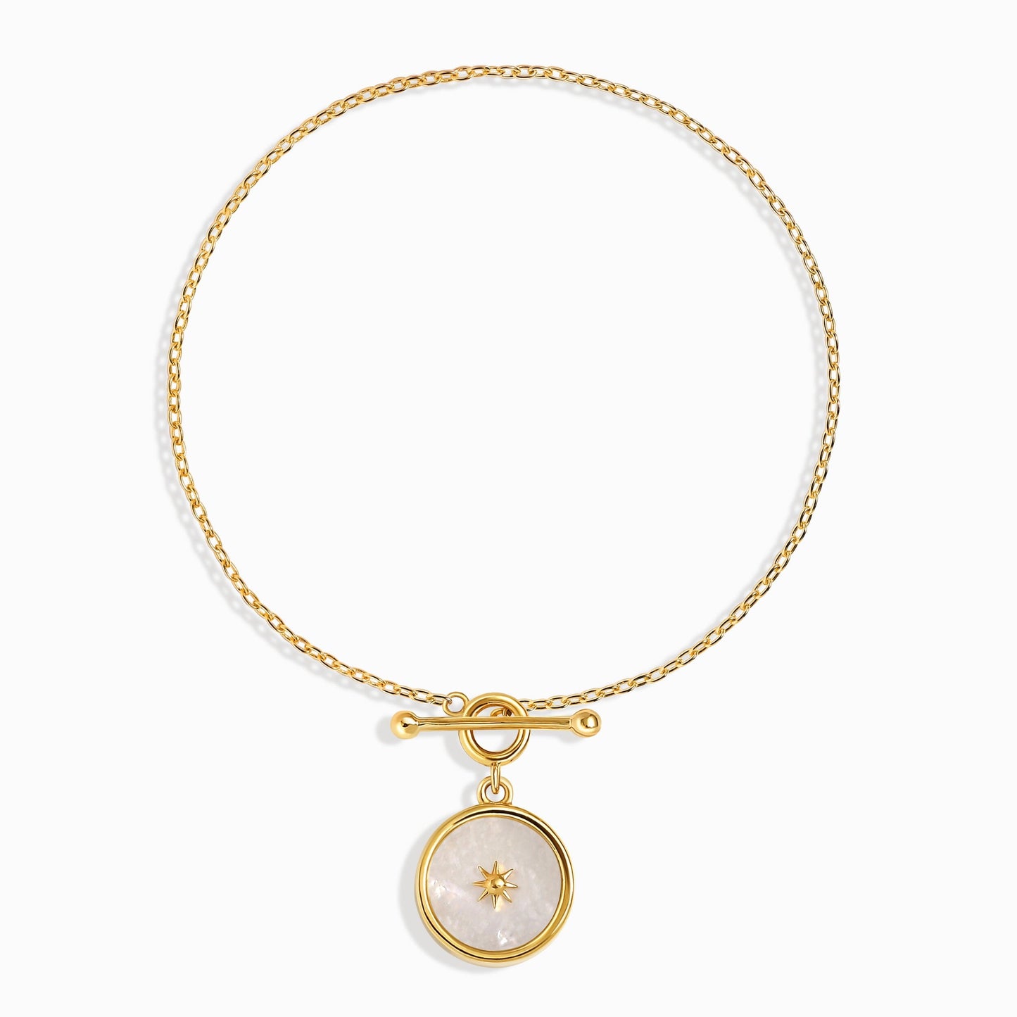 Mother of Pearl T-Lock Bracelet Sol - yellow gold