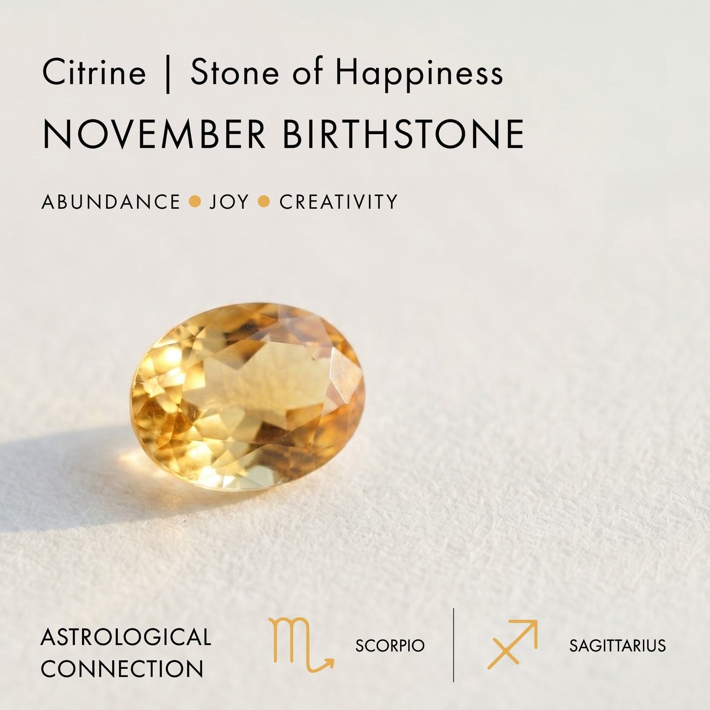Citrine Necklace Sway - stone detail