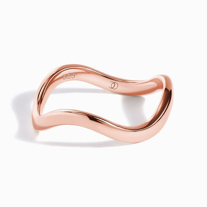 Madeira Citrine Treasure Ring Waves Band - rose gold waves band