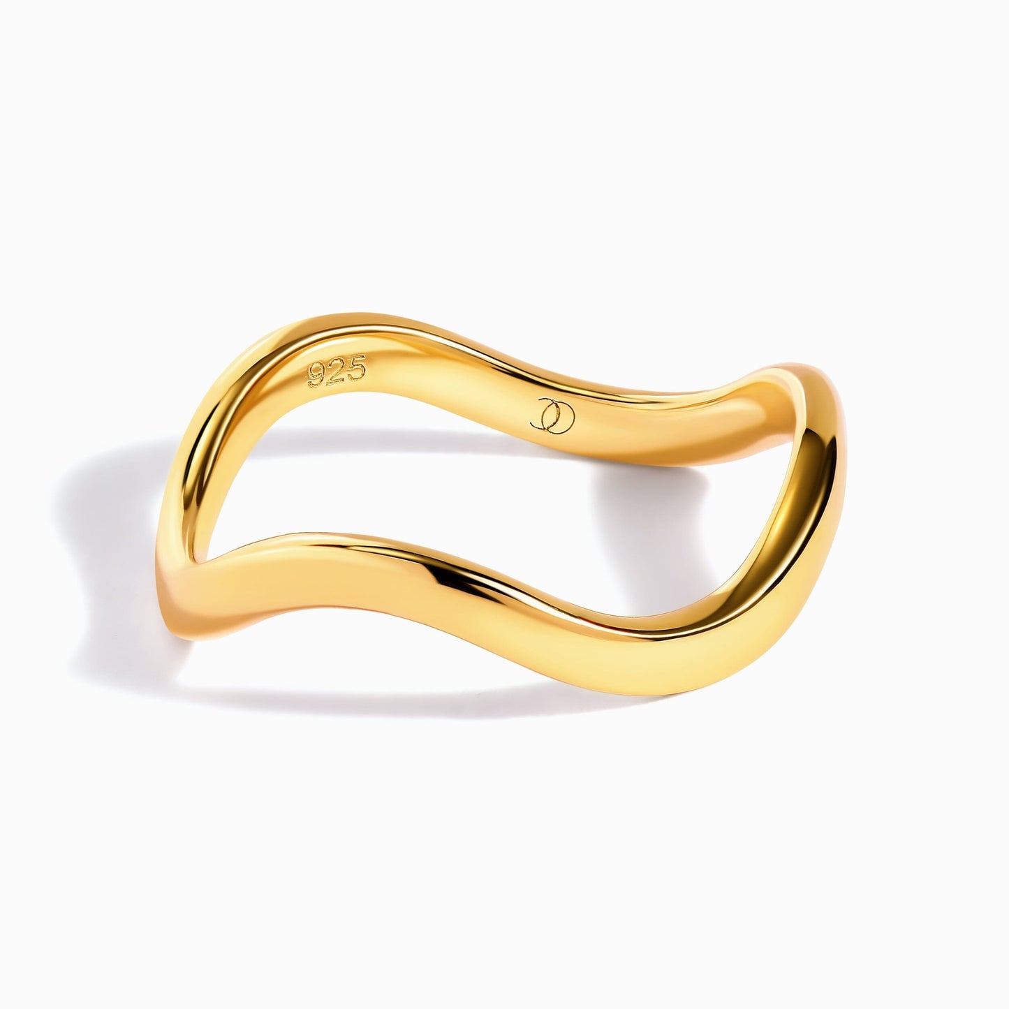 Dark Gradient Ring - Goddess & Waves Band - gold band