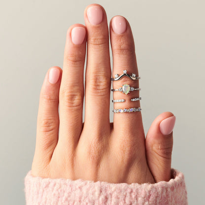 Opal Lania Ring & Twinkling Band - silver lifestyle