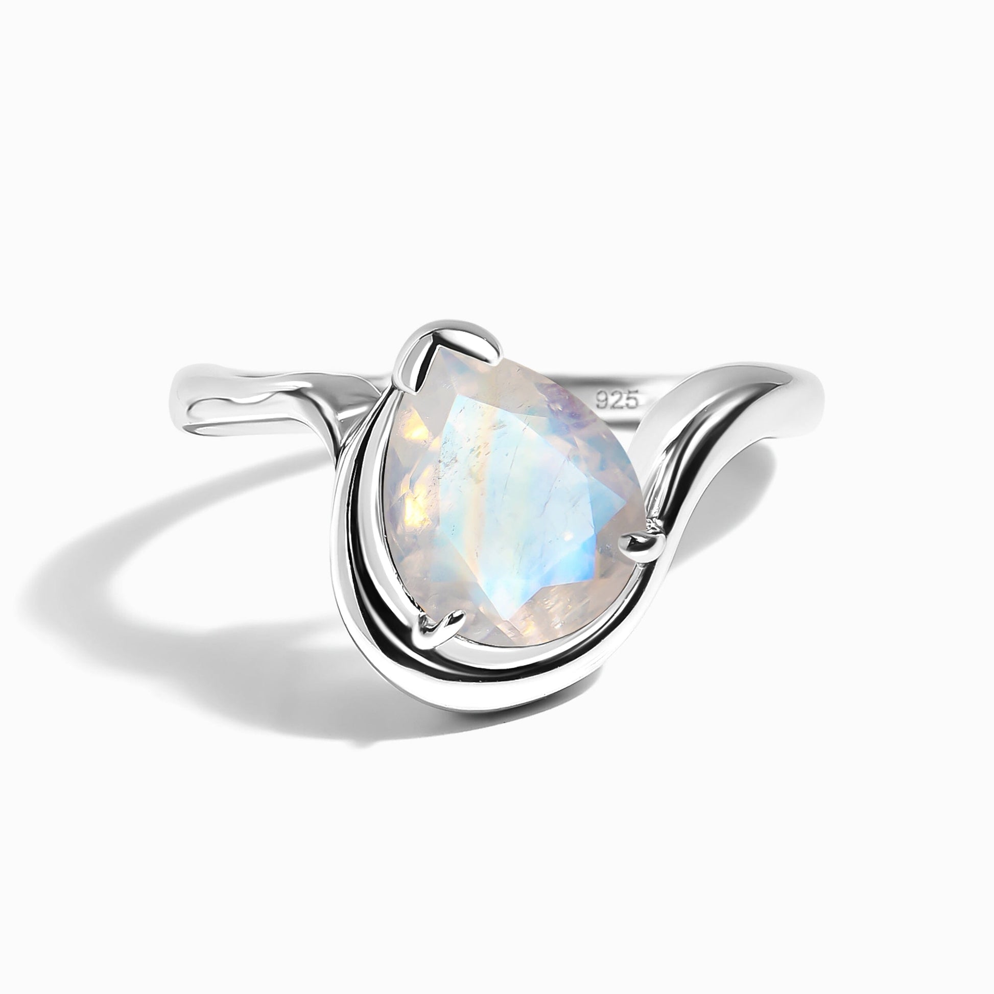 Moonstone Ring - Arc of Whisper - sterling silver