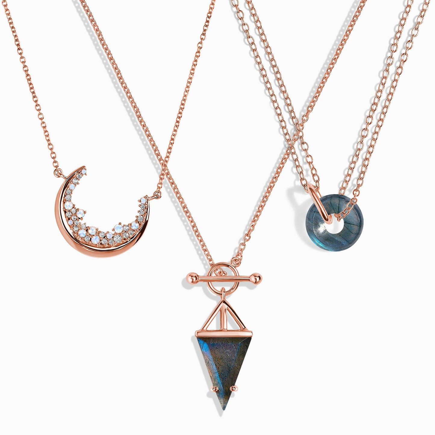 Trio of Light and Shadow Set rose gold