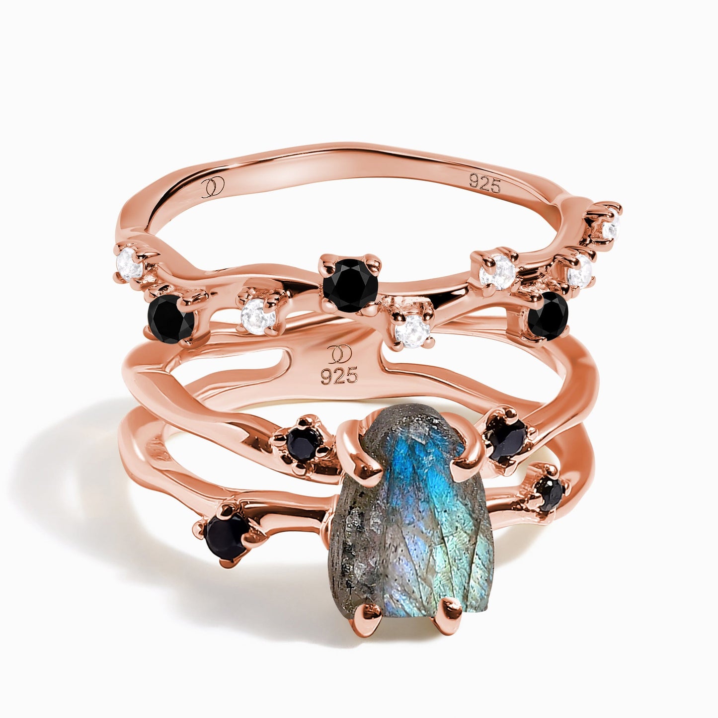 Labradorite Flow & Stardust Rings