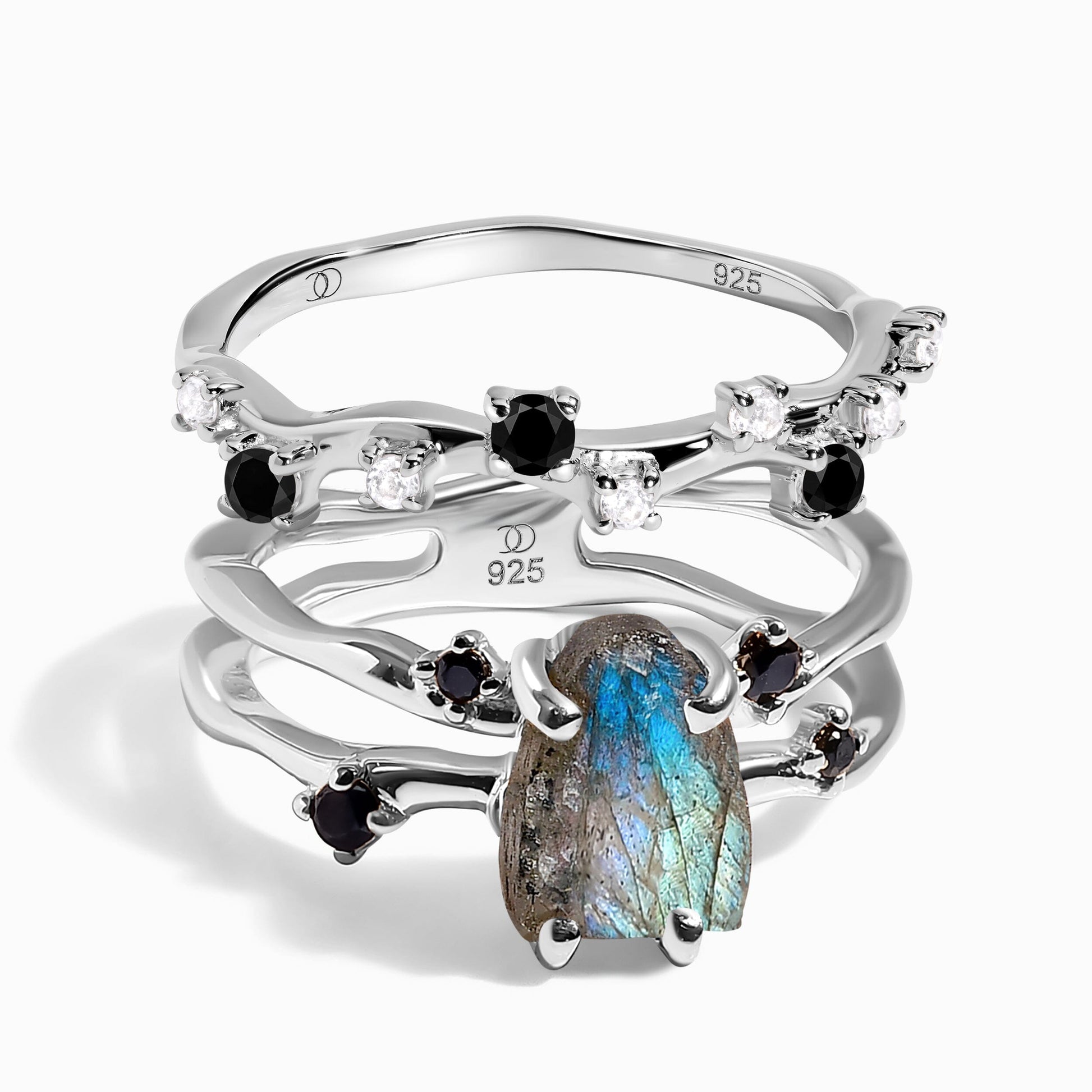 Labradorite Flow & Stardust Rings