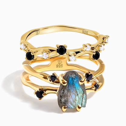 Labradorite Flow & Stardust Rings