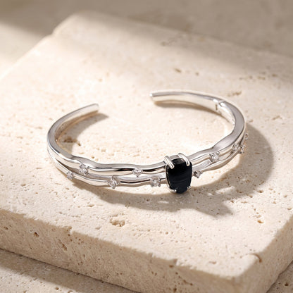 Black Obsidian Cuff - Flow