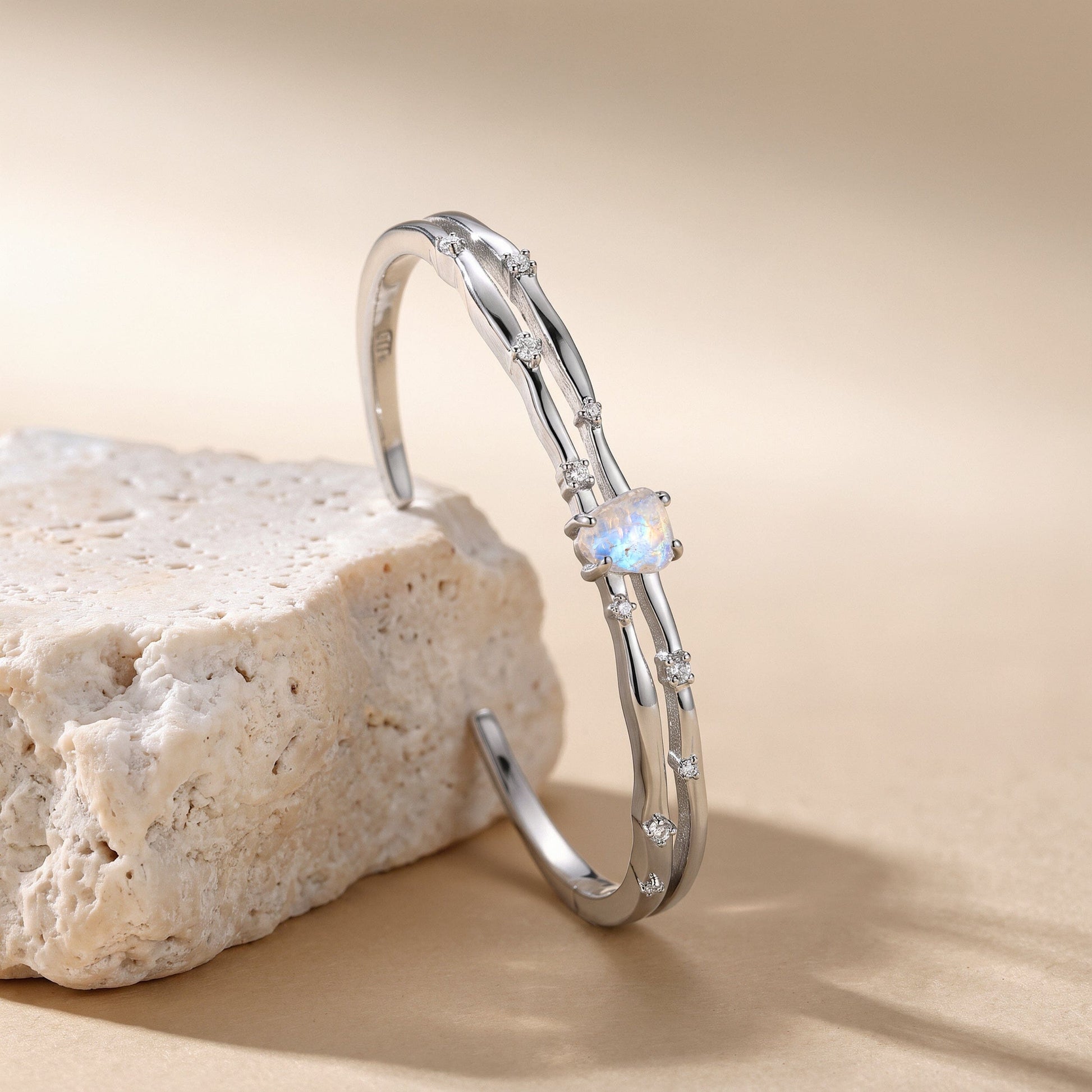 Moonstone Cuff - Flow - flat lay SIL