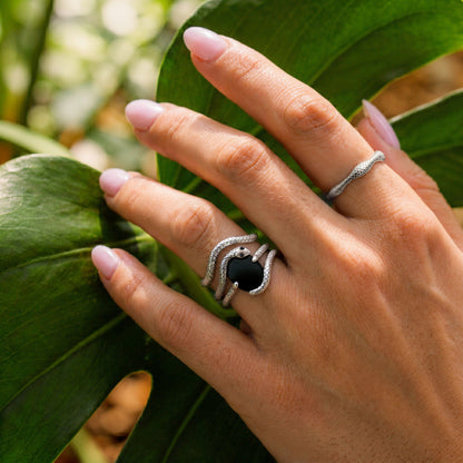 Nox Serpent Stack - Sterling Silver on hand
