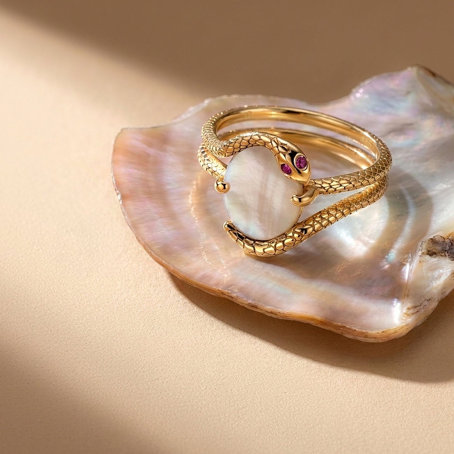 Lux Serpent Stack - yellow gold lifestyle