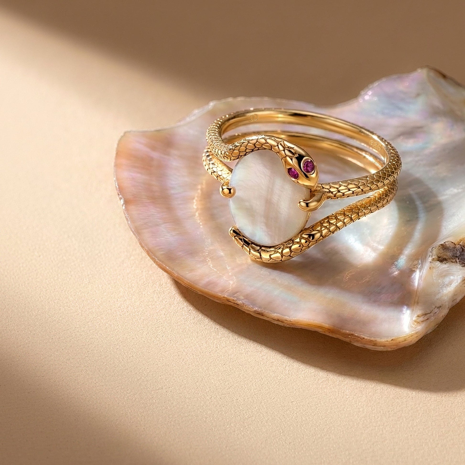 Lux Serpent Stack - yellow gold lifestyle