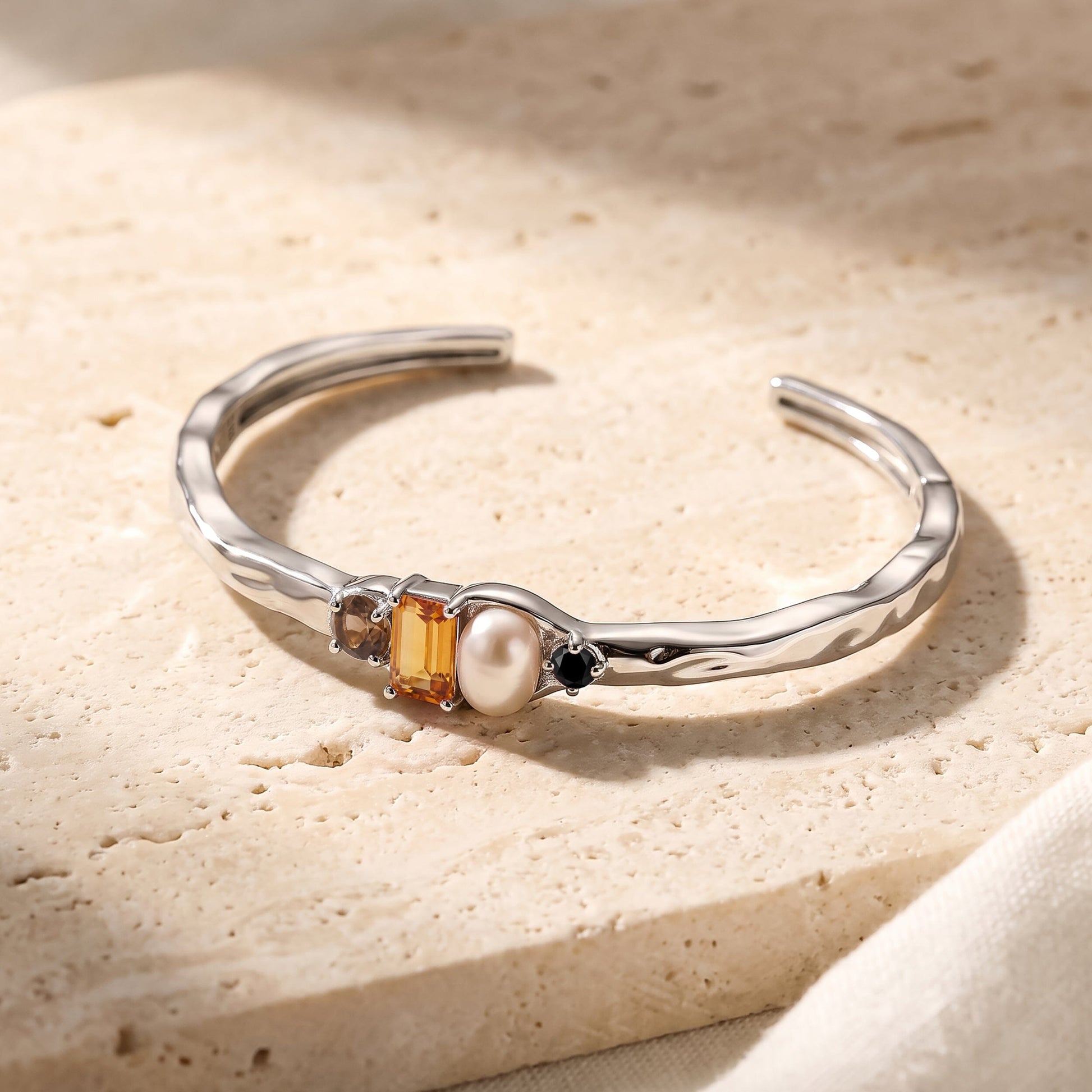 Citrine Pearl Cuff - Treasure