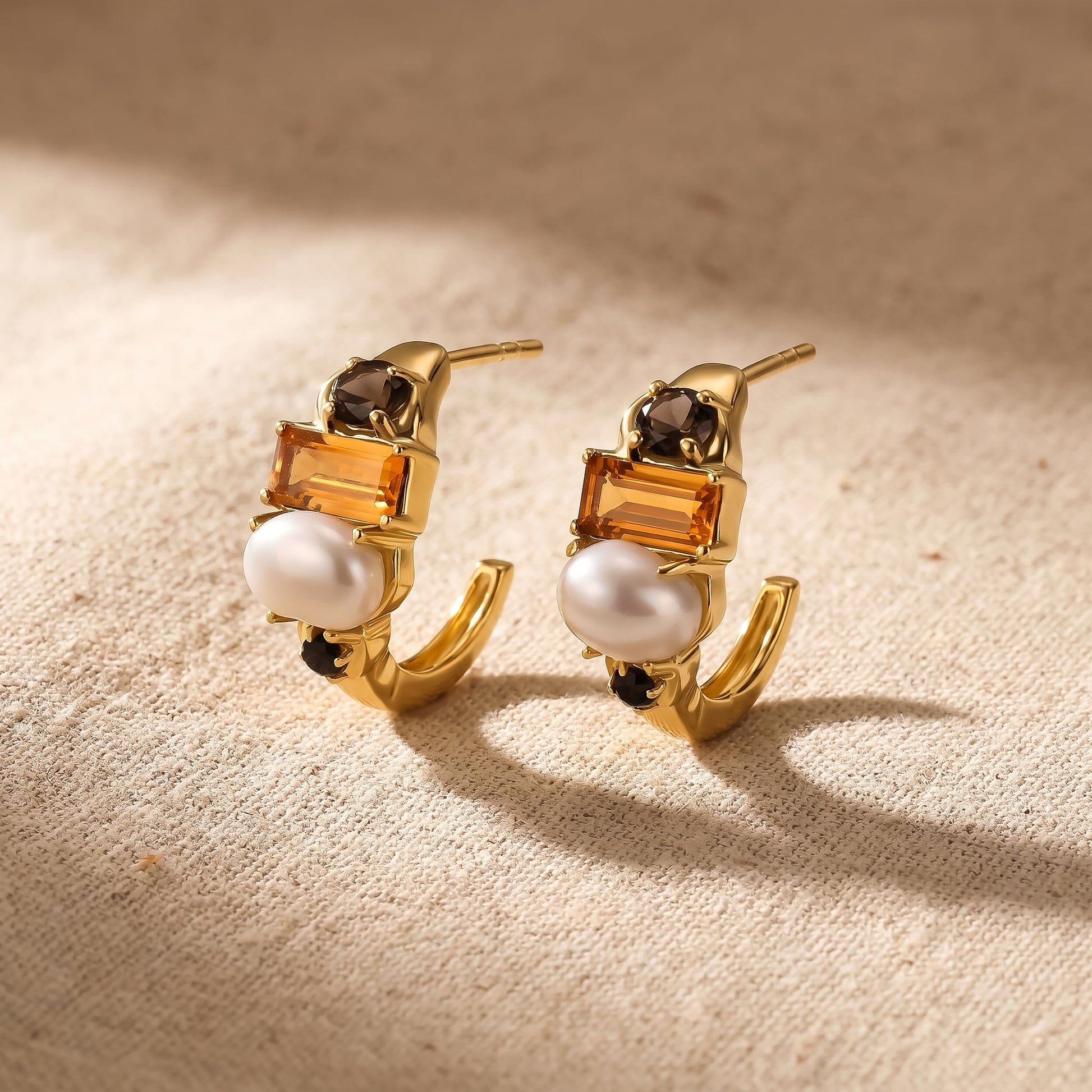 Queen Treasure Hoops - worn yellow gold lifestyle