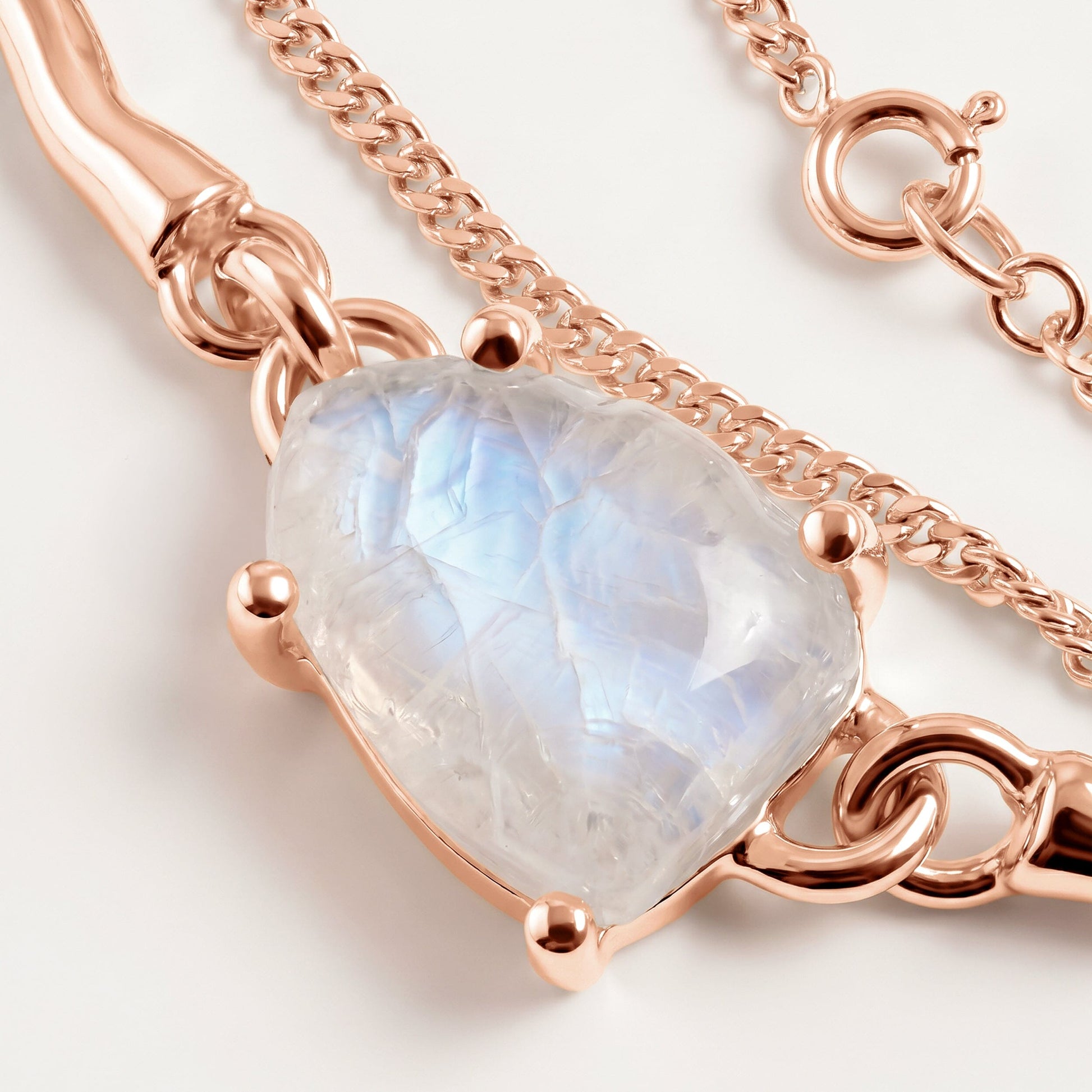 Moonstone Bracelet - Flow - rose gold macro