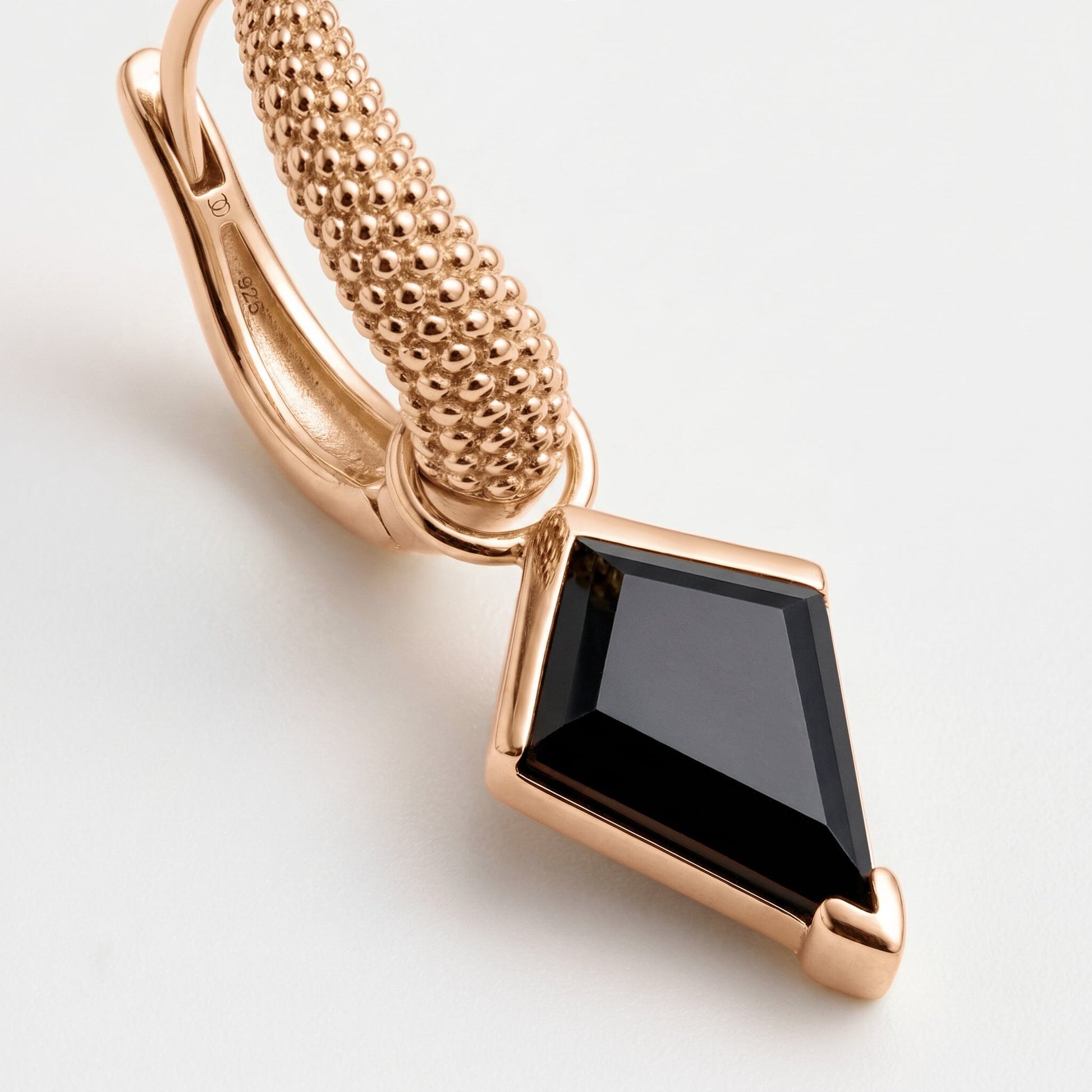 Black Obsidian Earrings - Heroine Hoops