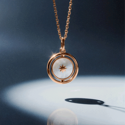 Black Onyx Night & Day Spinning Necklace macro