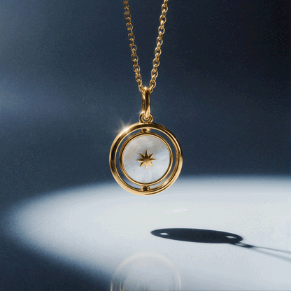 Black Onyx Pearl Necklace - day/night yellow gold