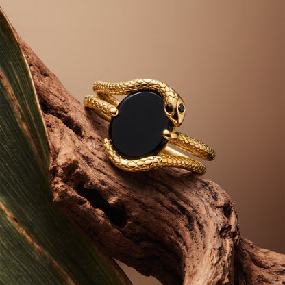 Nox Serpent Stack - Yellow Gold Vermeil detail