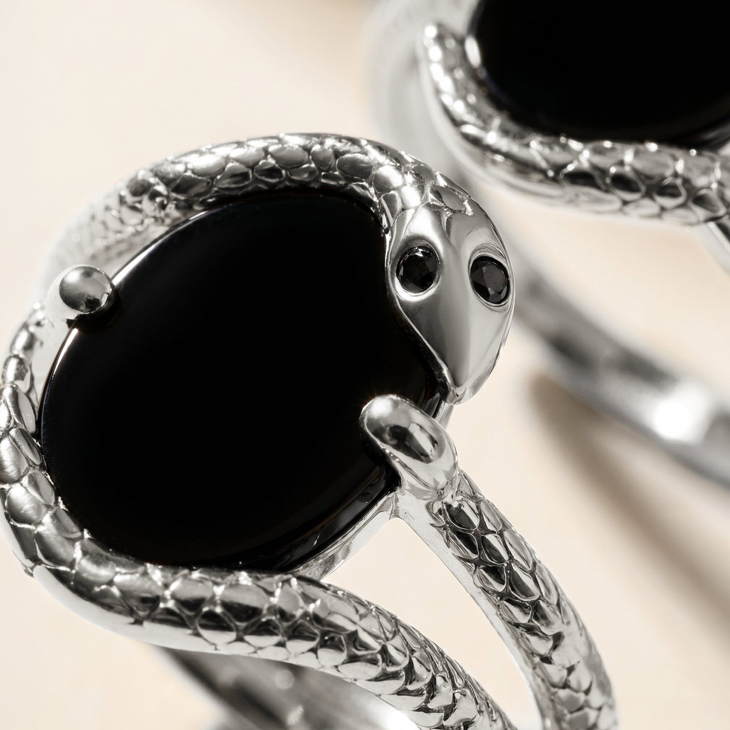 Nox Serpent Stack - Sterling Silver macro