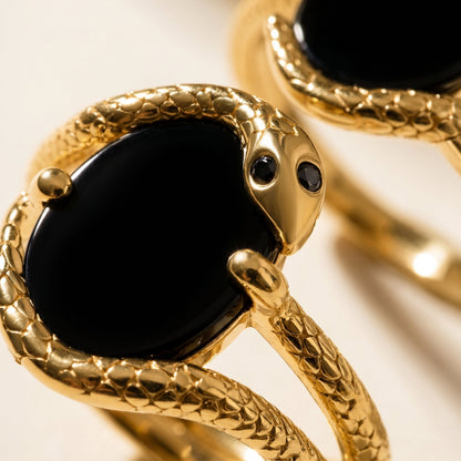 Nox Serpent Duo Set - Yellow Gold Vermeil macro