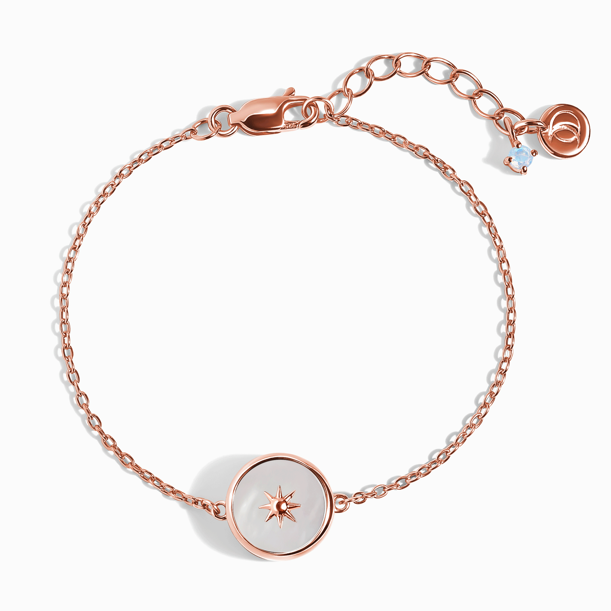 Black Onyx Pearl Bracelet Night & Day - spinning rose gold