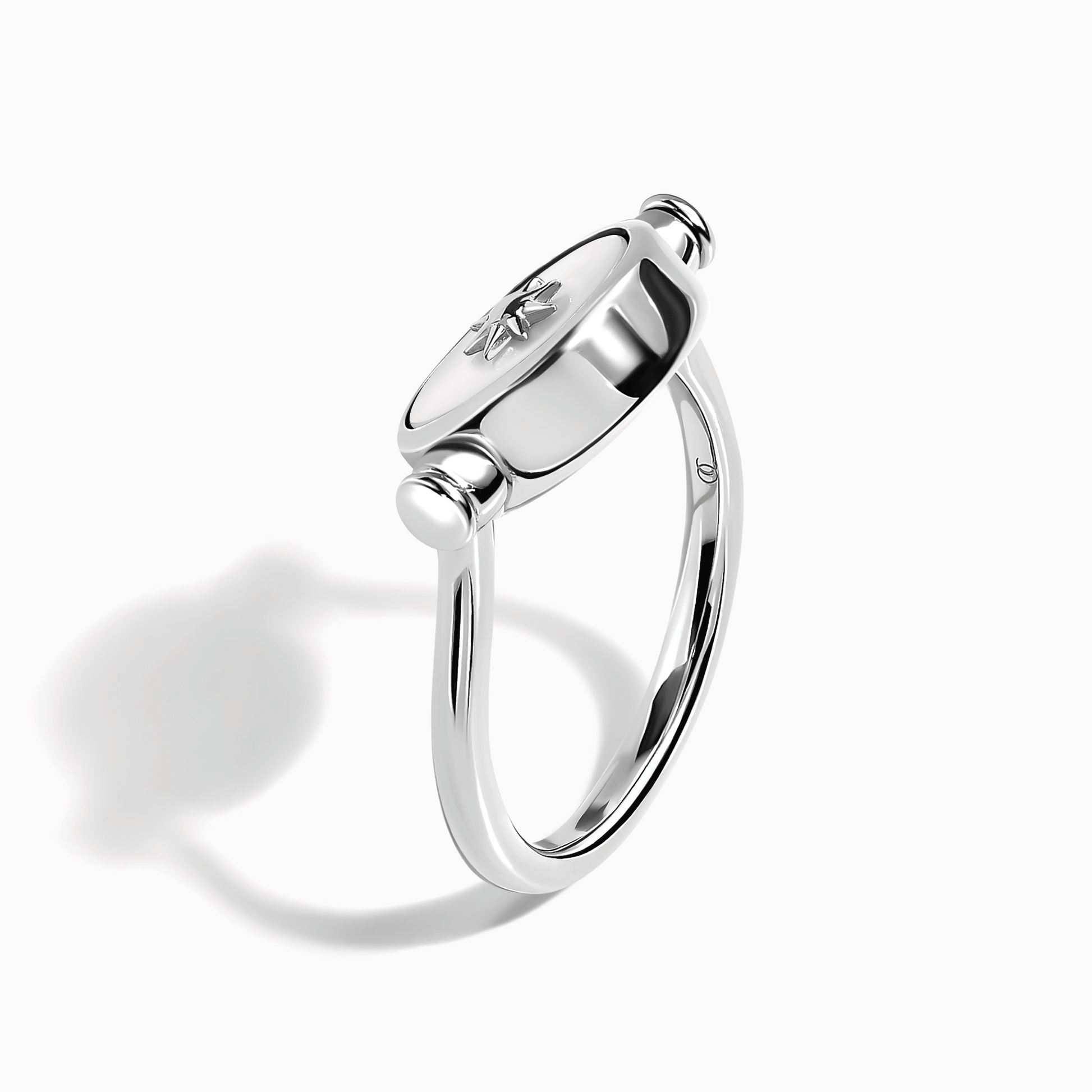 Black Onyx Pearl Ring Night & Day - spinning silver