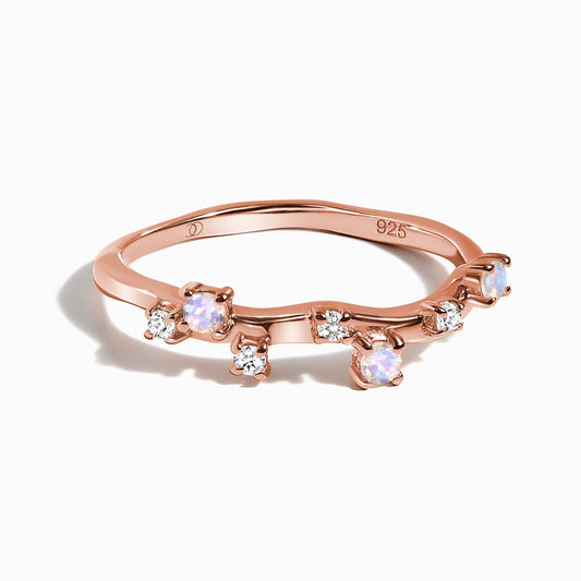 Fine Moonstone Lab Diamond Ring - Stardust Band - RG