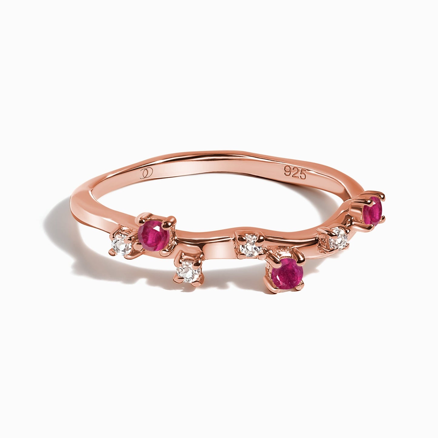 Ruby Ring - Stardust Band - rose gold