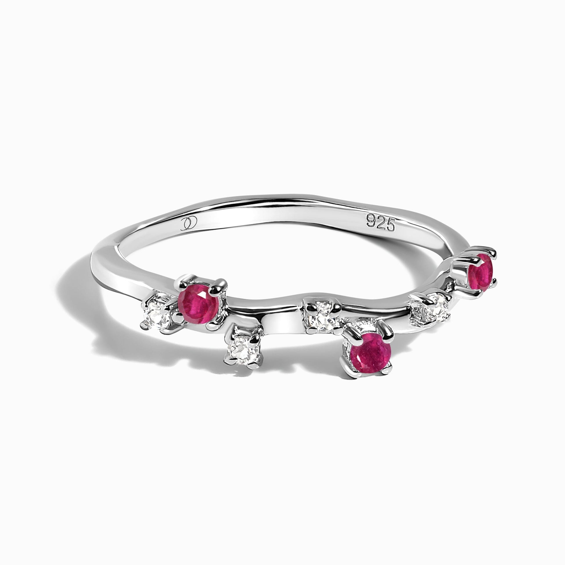 Ruby Ring - Stardust Band - silver