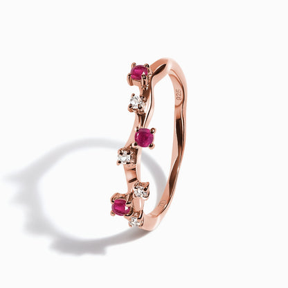 Ruby Ring - Stardust Band - rose gold close up
