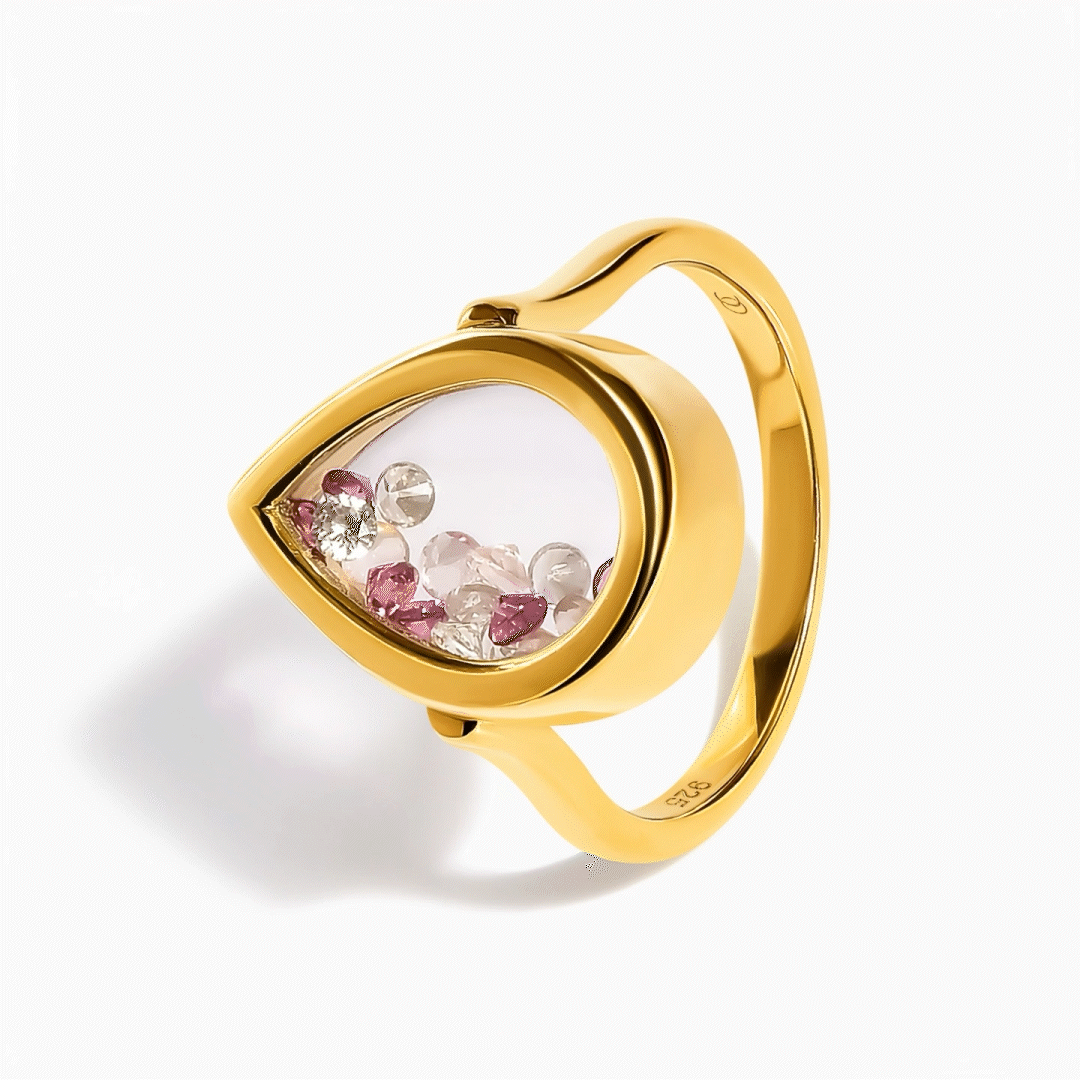 Rose Quartz Rhodolite Ring - Gem Glide - yellow gold