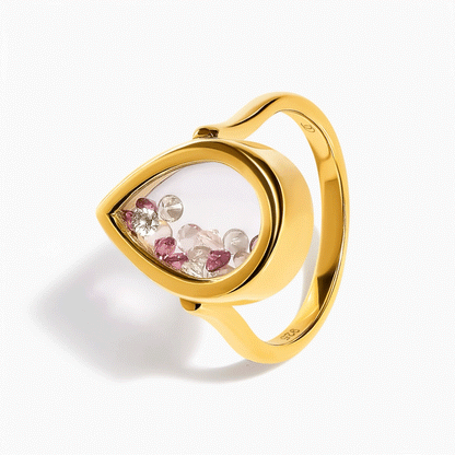Rose Quartz Rhodolite Ring - Gem Glide - yellow gold