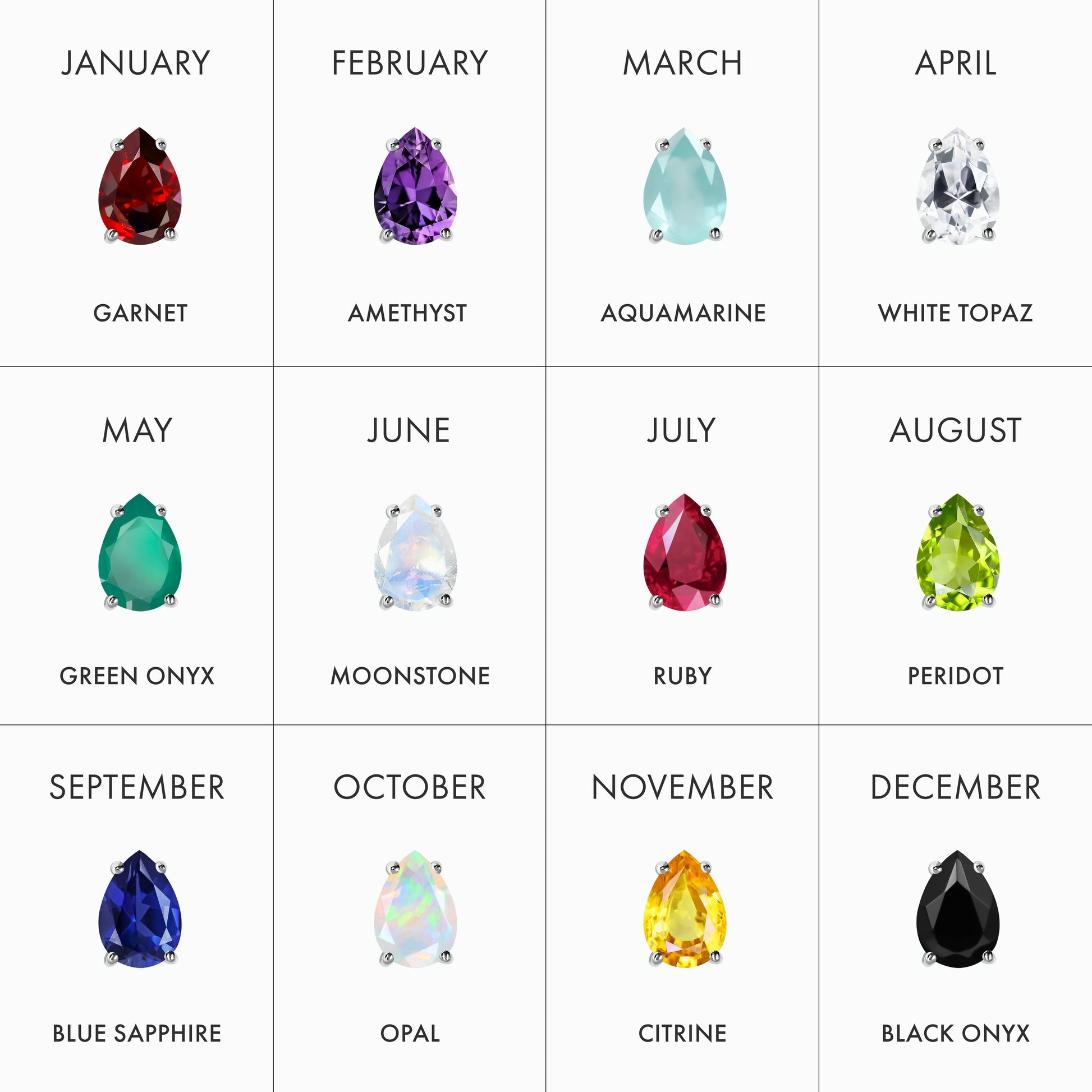 Capricorn Zodiac & January Birthstone Necklaces - silver chain