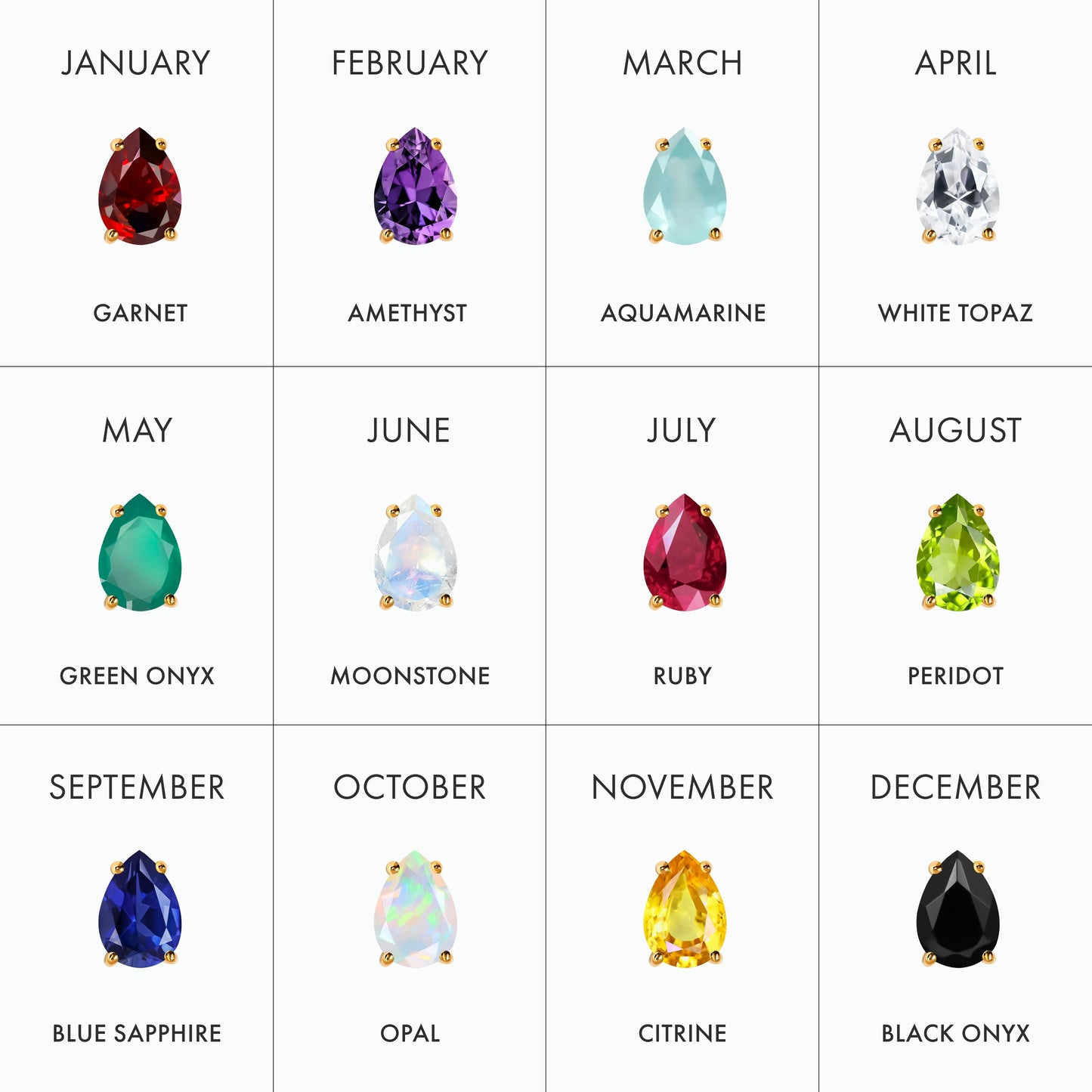 Fine Black Onyx Lab Diamond Necklace Sway - December Birthstone