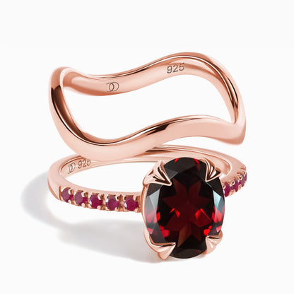 Harlow Waves ring stack rose gold