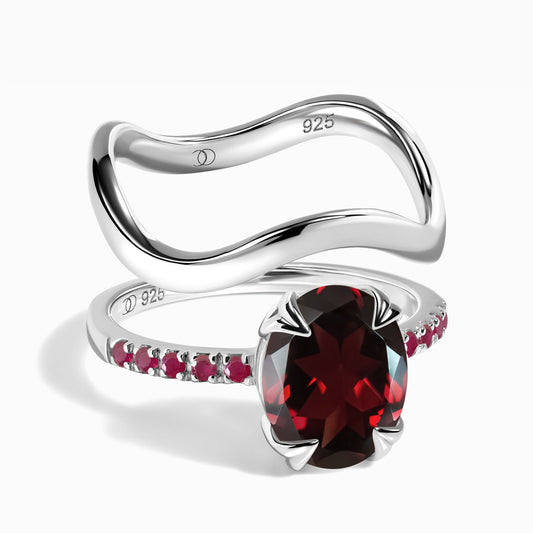 Harlow Waves ring stack silver