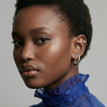Black Obsidian Earrings - Love Hoops lifestyle worn 3