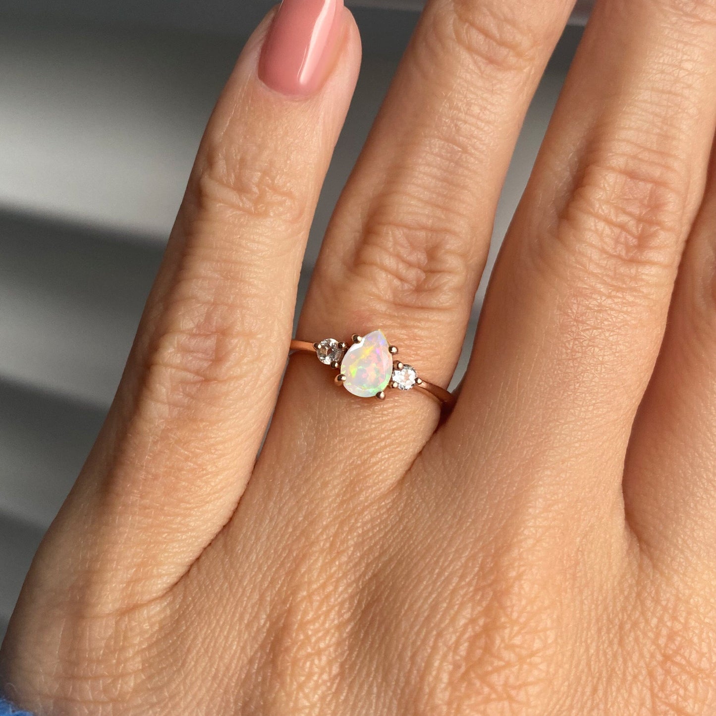 Fine Opal Lab Diamond Ring - Lania