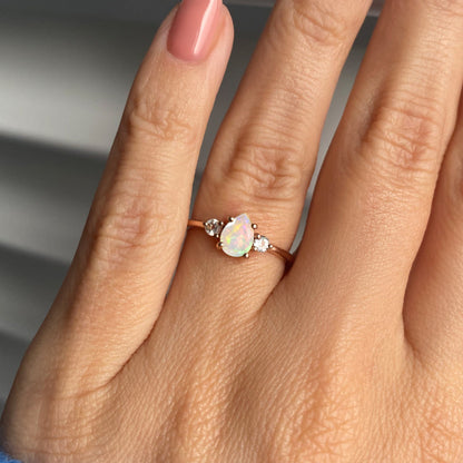 Fine Opal Lab Diamond Ring - Lania