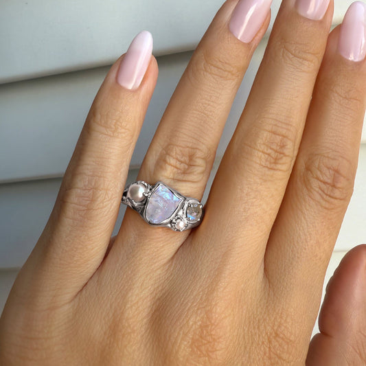 Moonstone Pearl Ring - Heirloom - IMG_7251_MS_SIL