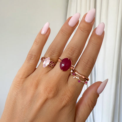 Ruby Ring - Stardust Band - rose gold lifestyle