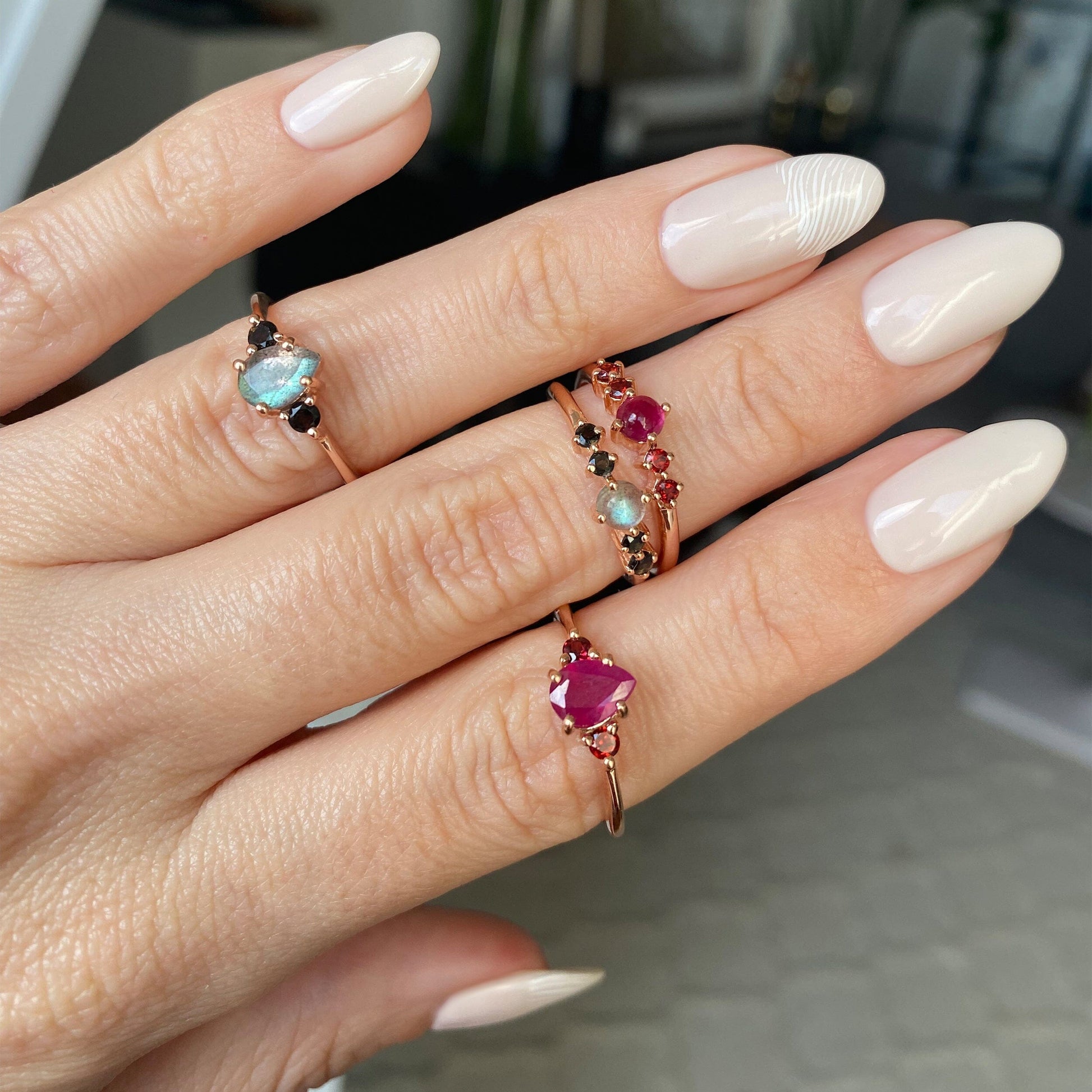 Ruby Garnet Ring - Lania - rose gold lifestyle