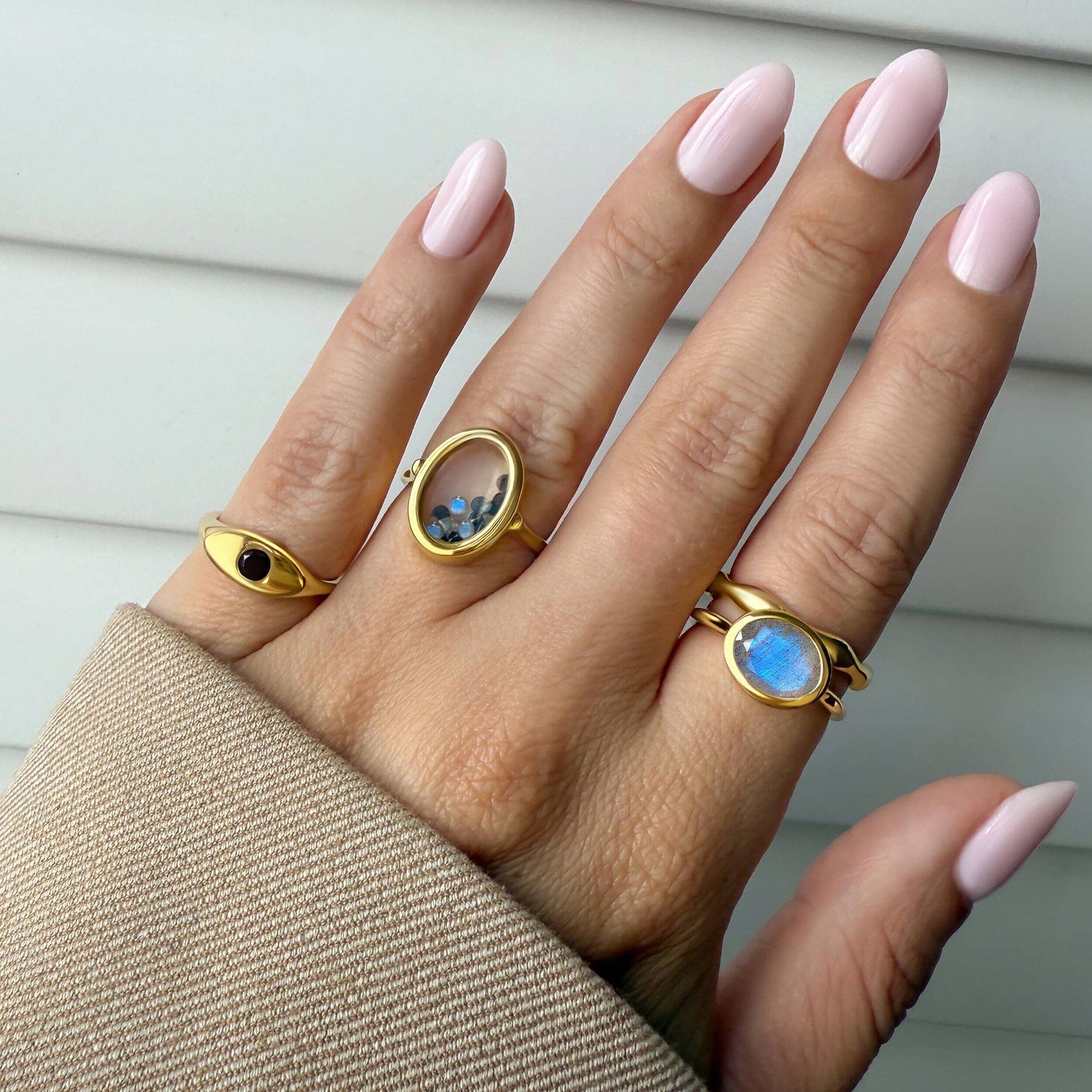 Halo of Calm Ring - worn yellow gold